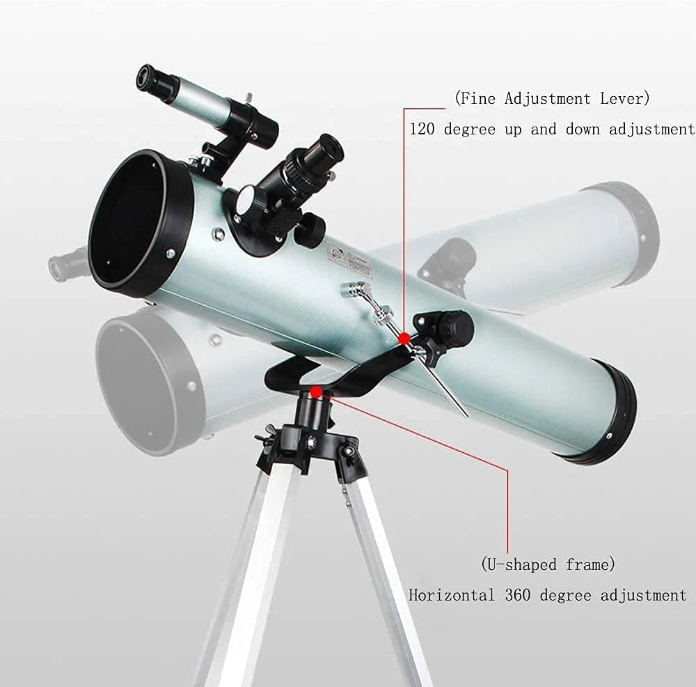 تلسکوپ برای بزرگسالان، مبتدیان و کودکان، دهانه 76 میلی‌متری، تلسکوپ بازتابی نجومی 700 میلی‌متری با لنز منشوری BAK4 برای نجوم و رصد ماه و مناظر