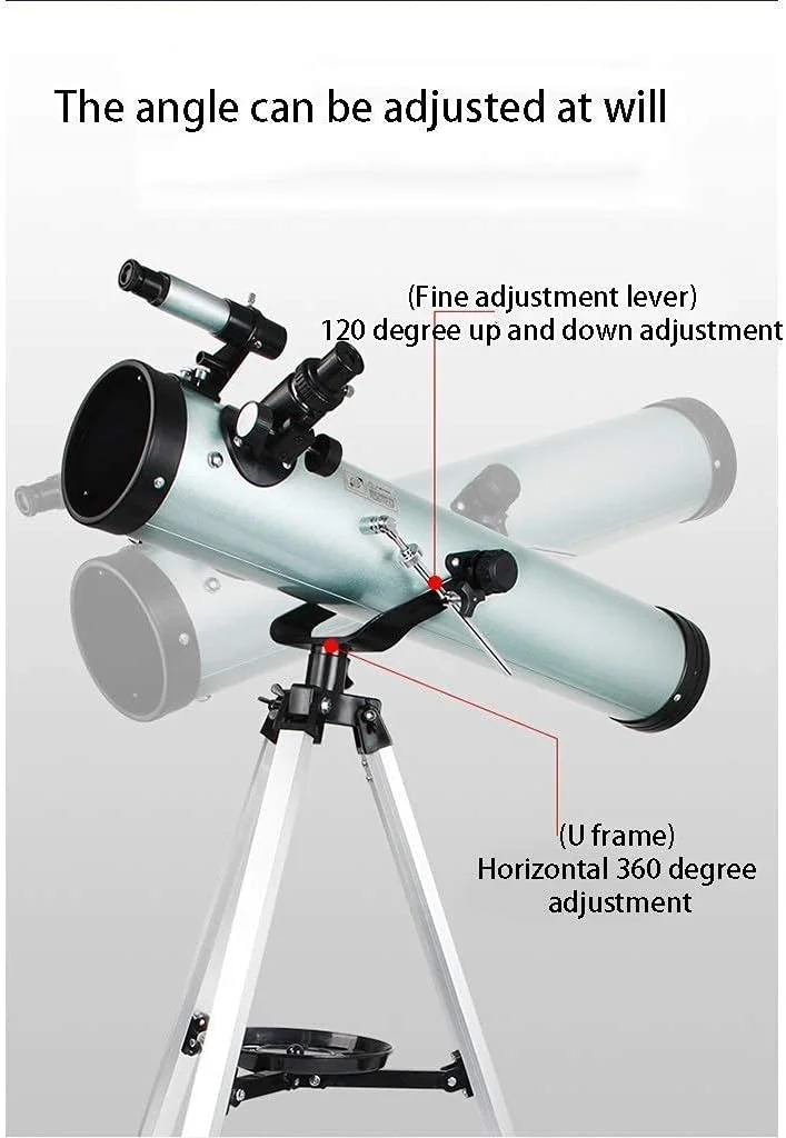 تلسکوپ نجومی به روز شده 2021، کالیبر 125 میلی‌متر، طول کانونی 700 میلی‌متر، تلسکوپ بازتابی برای مبتدیان نجوم و کودکان به همراه سه پایه قابل تنظیم