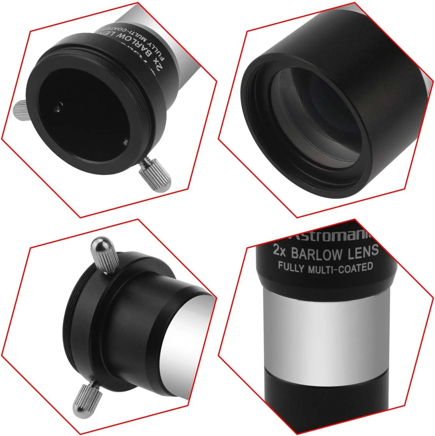 هم راستا کننده لیزری نسل جدید Astromania 1.25 اینچی - همراه با - آخرین لنز بارلو 2X 1.25 اینچی با رزوه M42x0.75
