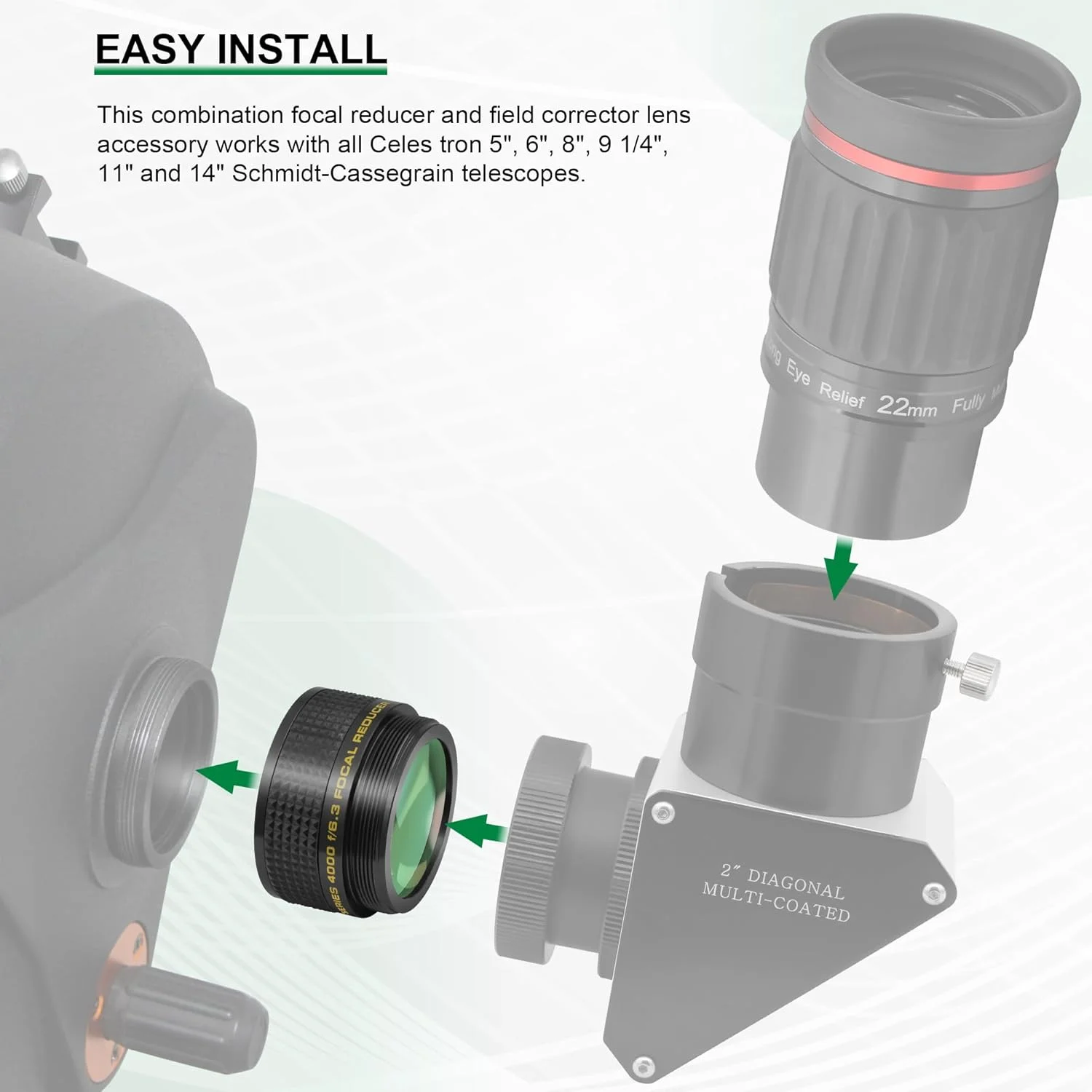 تصحیح کننده کاهنده f/6.3 Alstar برای تلسکوپ های سری C
