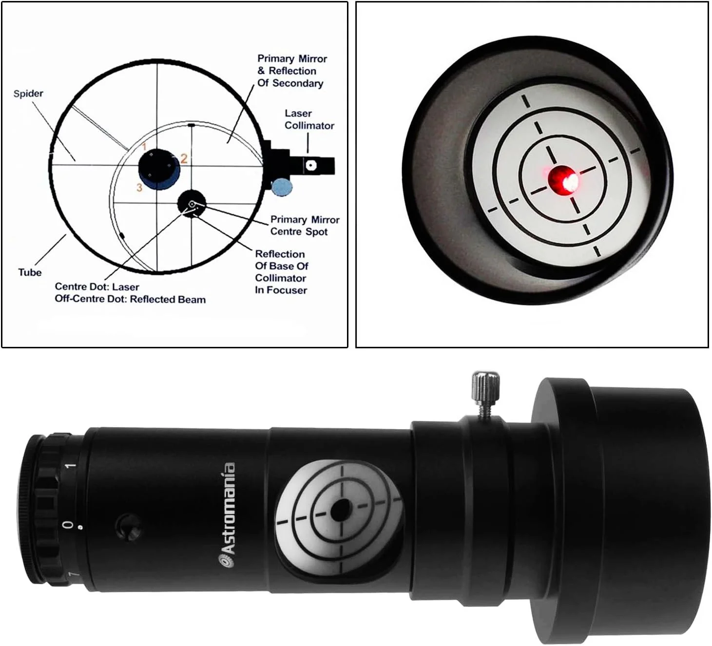 ماسک باهتینوف Astromania FM200mm برای لوله (OD) از 215mm-260mm - همراه با - لیزر کولیماتور 1.25 اینچی با آداپتور 2 اینچی