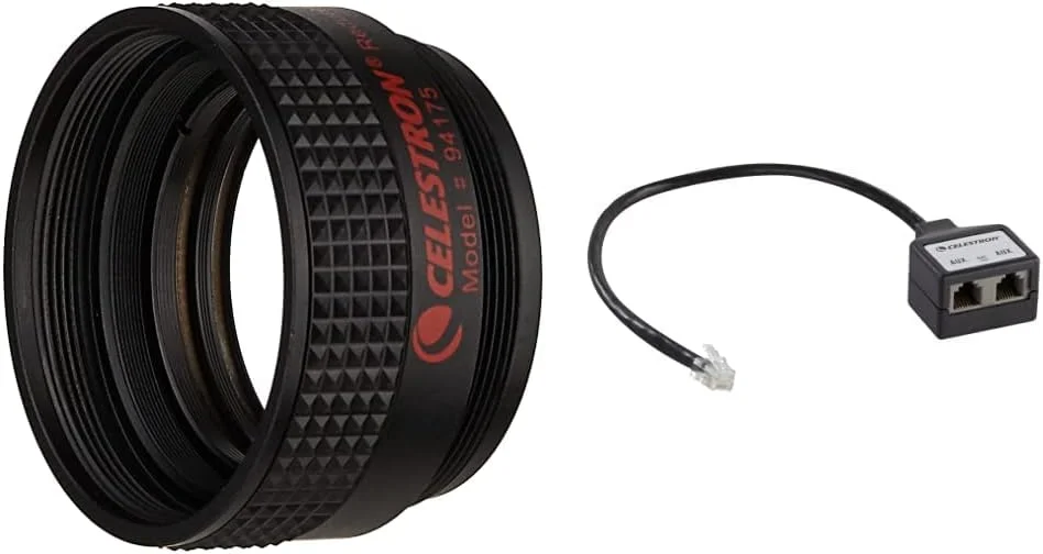 کاهش دهنده و اصلاح کننده f/6.3 Celestron برای تلسکوپ های سری C و تقسیم کننده پورت کمکی Celestron، مشکی (93919)