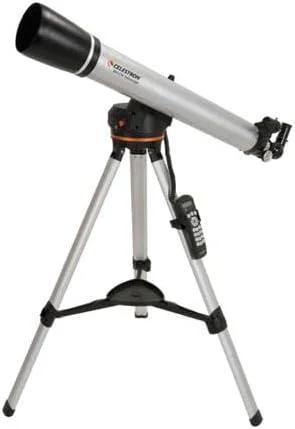 تلسکوپ شکستنی کامپیوتری 80LCM سلسترون - تلسکوپ برای مبتدیان - 2 چشمی - سه پایه تمام قد - پایه سمت-ارتفاع موتوری - بازتابنده شکستنی بزرگ 80 میلی متری