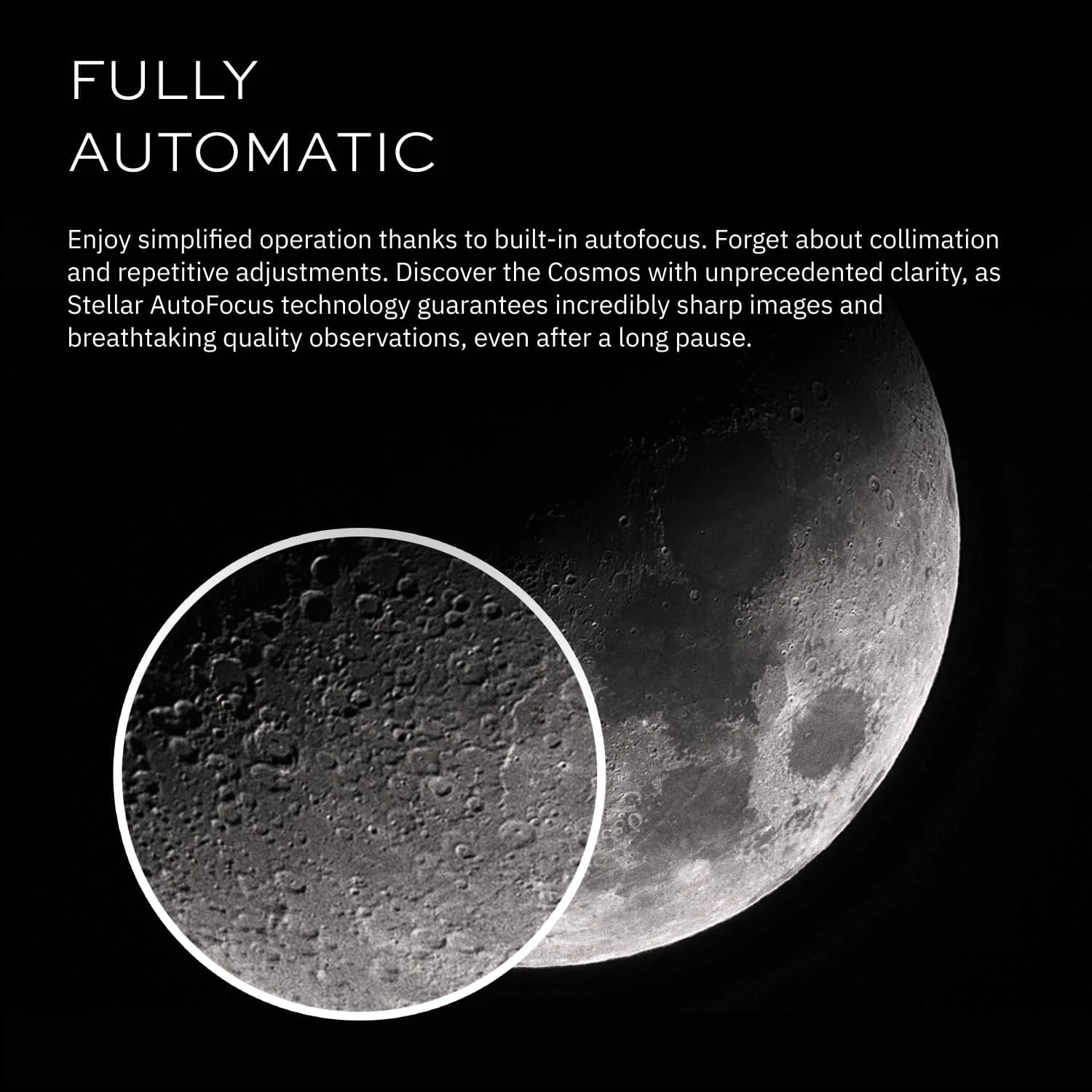 Odyssey - تلسکوپ هوشمند UNISTELLAR (بدون چشمی)، 85 میلی‌متر f/3.9 (320 میلی‌متر) دیجیتال و کامپیوتری، کنترل‌شده با اپلیکیشن، موتورایز Alt-Az، دید پیشرفته، خروجی RAW/FITS، 64 گیگابایت، سه‌پایه، باتری 5 ساعته (مشکی)