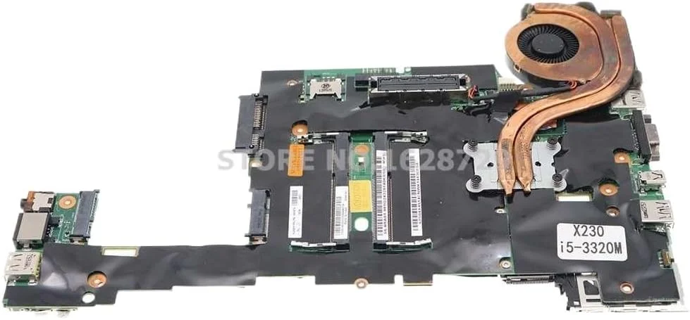 مادربرد لپ تاپ X230 مدل I5-3320M DDR3 به همراه فن هیت سینک با شماره قطعه های 04X4501 04X1401 04W3712 04W6686 04X0610 (پردازنده X230 i5-3320M)