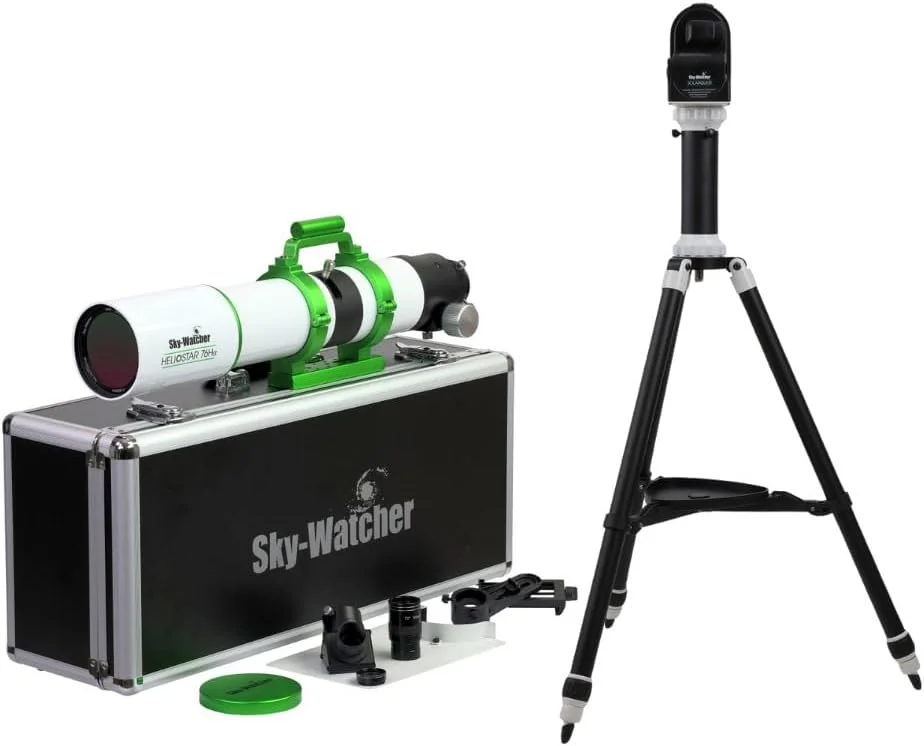 تلسکوپ 76 میلی‌متری سلسترون Heliostar 76 H-Alpha به همراه پایه ردیاب خورشیدی SolarQuest و یابنده خورشیدی HelioFind (2 قطعه)