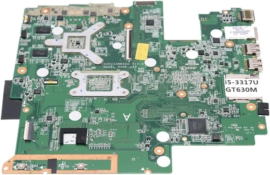مادربرد لپ تاپ 14 اینچی سری Sleekbook مدل DA0U33MB6D0 با پردازنده I5-3317U و کارت گرافیک GT630M 1GB، شماره قطعه: 700701-001 700701-501