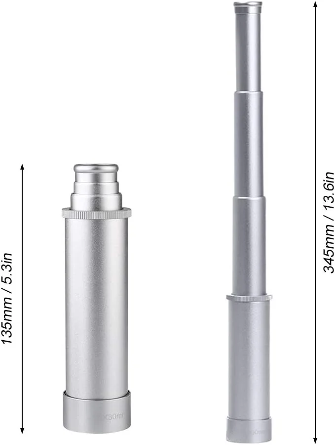 تلسکوپ تک چشمی دستی برنجی با قابلیت بزرگنمایی 25x30 برای تماشای پرندگان، پیاده روی و مسافرت (25x30)