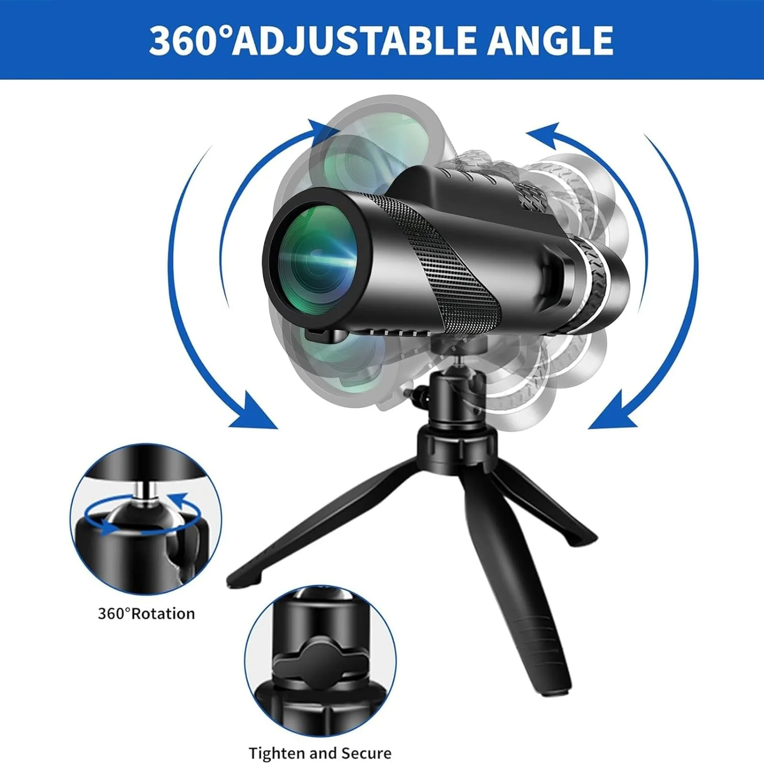تک چشمی YLQ HD - تک چشمی برای بزرگسالان، قدرتمند، سبک و جمع و جور، میدان دید وسیع، با آداپتور تلفن هوشمند برای تماشای پرندگان، قایق سواری، تماشای ستارگان و مسافرت تک چشمی YLQ HD - تک چشمی برای بزرگسالان، قدرتمند، سبک و جمع و جور، میدان دید وسیع، با آداپتور تلفن هوشمند برای تماشای پرندگان، قایق سواری، تماشای ستارگان و مسافرت