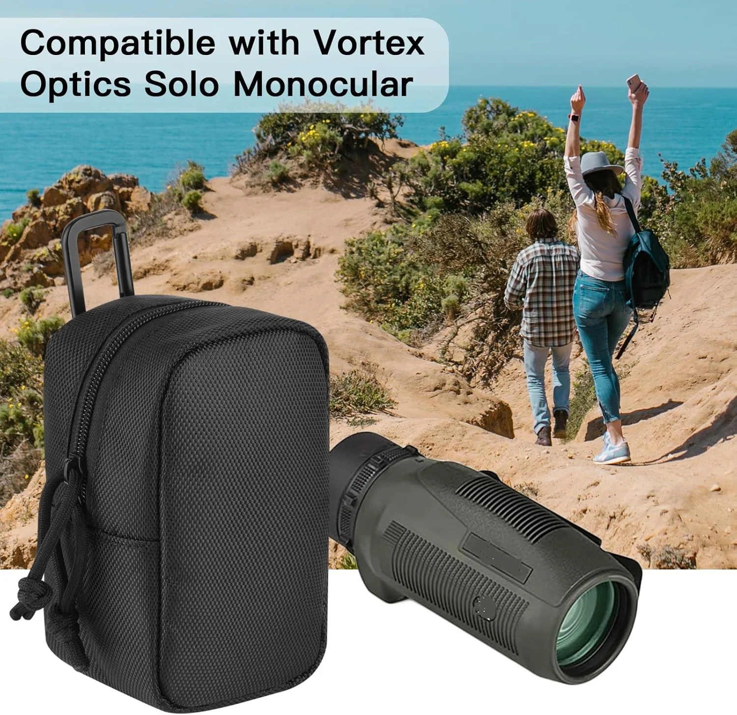 کیف تلسکوپ تک چشمی Xxerciz سازگار با تلسکوپ تک چشمی Vortex Optics Solo 8x36 و 10x36، کیف حمل محافظ مسافرتی قابل حمل برای شکار، کمپینگ، پیاده روی، فقط کیف