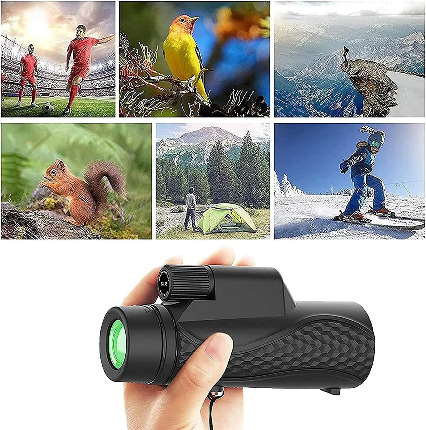 تلسکوپ تک چشمی 12X42 با قدرت بالا به همراه آداپتور تلفن و سه پایه مناسب برای تماشای پرندگان، مسافرت، کنسرت و مسابقات ورزشی (مشکی) تلسکوپ تک چشمی 12X42 با قدرت بالا به همراه آداپتور تلفن و سه پایه مناسب برای تماشای پرندگان، مسافرت، کنسرت و مسابقات ورزشی (مشکی)