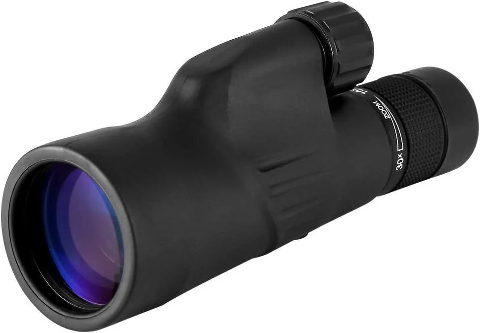 تلسکوپ تک چشمی 10X30 با قدرت بالا و کیفیت HD به همراه نگهدارنده تلفن هوشمند، ضد آب و ضد مه برای تماشای پرندگان، کمپینگ و پیاده روی