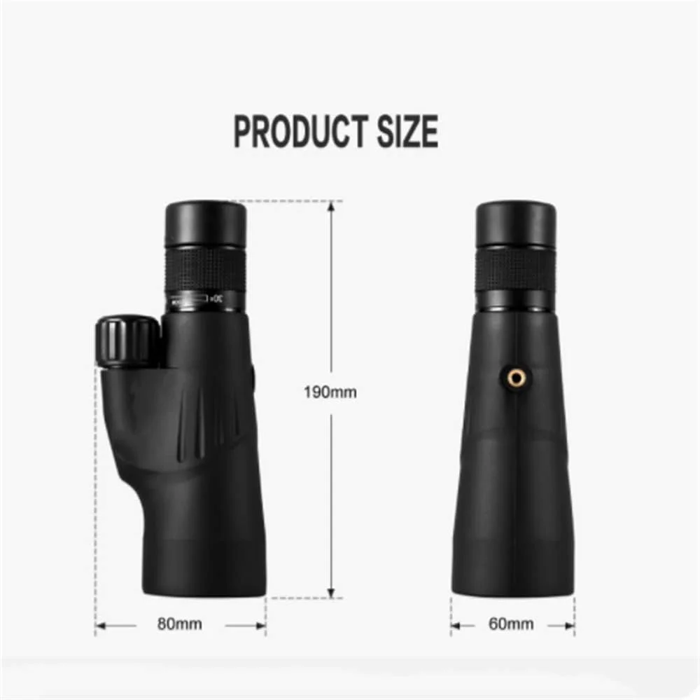 تلسکوپ تک چشمی 10X30 با قدرت بالا و کیفیت HD به همراه نگهدارنده تلفن هوشمند، ضد آب و ضد مه برای تماشای پرندگان، کمپینگ و پیاده روی
