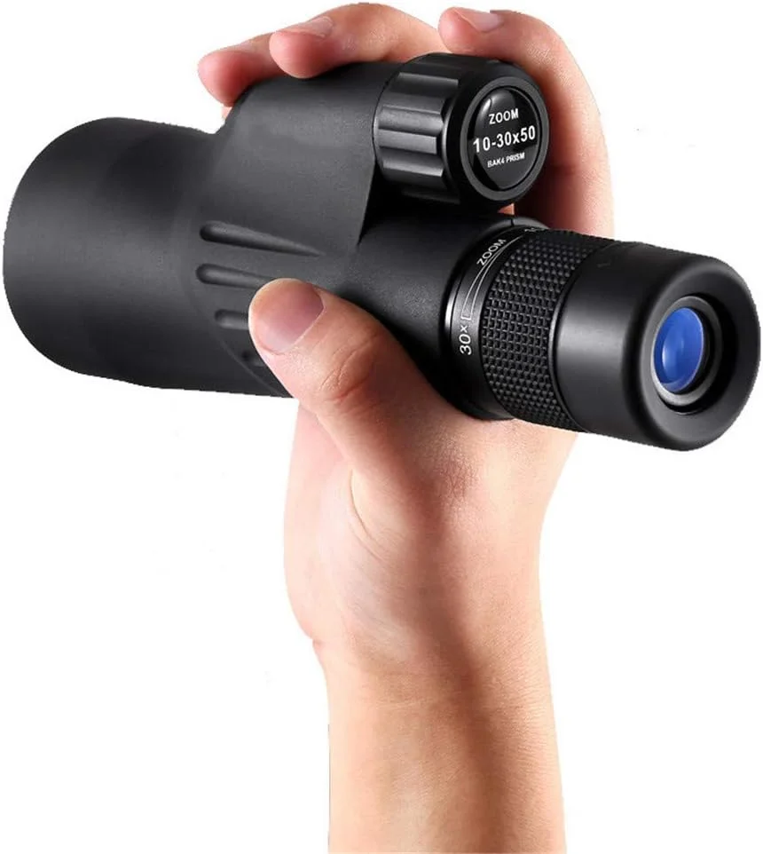 تلسکوپ تک چشمی 10X30 با قدرت بالا و کیفیت HD به همراه نگهدارنده تلفن هوشمند، ضد آب و ضد مه برای تماشای پرندگان، کمپینگ و پیاده روی