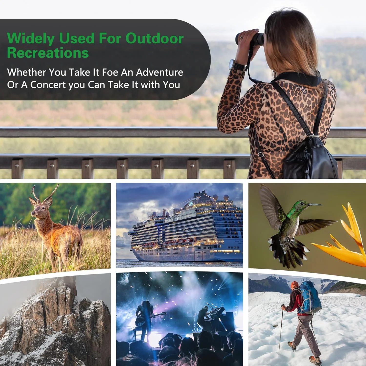 تلسکوپ تک چشمی دستی 12x50 با منشور BAK-9 مناسب تماشای پرندگان، شکار، کمپینگ، مسافرت، تماشای ستارگان و حیات وحش