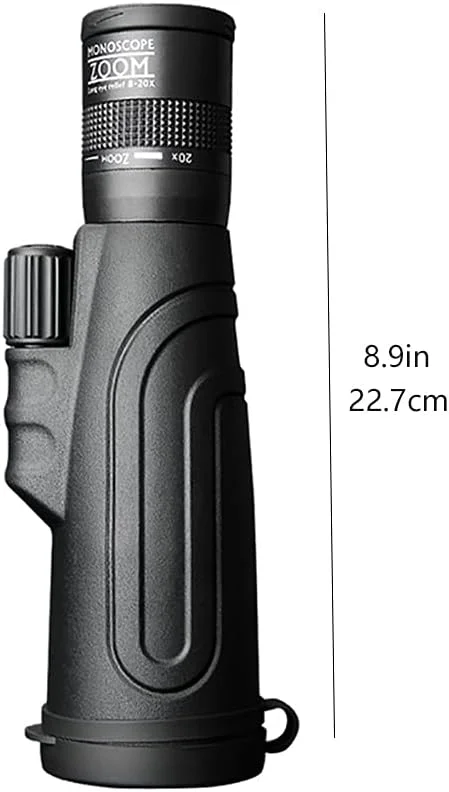 تک چشمی قدرتمند منشوری 8-20x50 HD با نگهدارنده تلفن هوشمند و سه پایه تلسکوپ با منشور بزرگ BAK-4 و تلسکوپ لنز FMC (رنگ: A) (B)