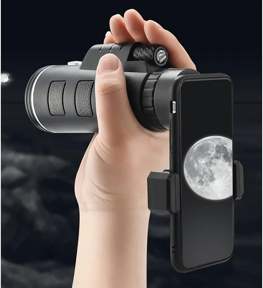 تک چشمی 10X40 با قدرت بالا به همراه هولدر موبایل و سه پایه ضدآب مناسب تماشای پرندگان و بزرگسالان