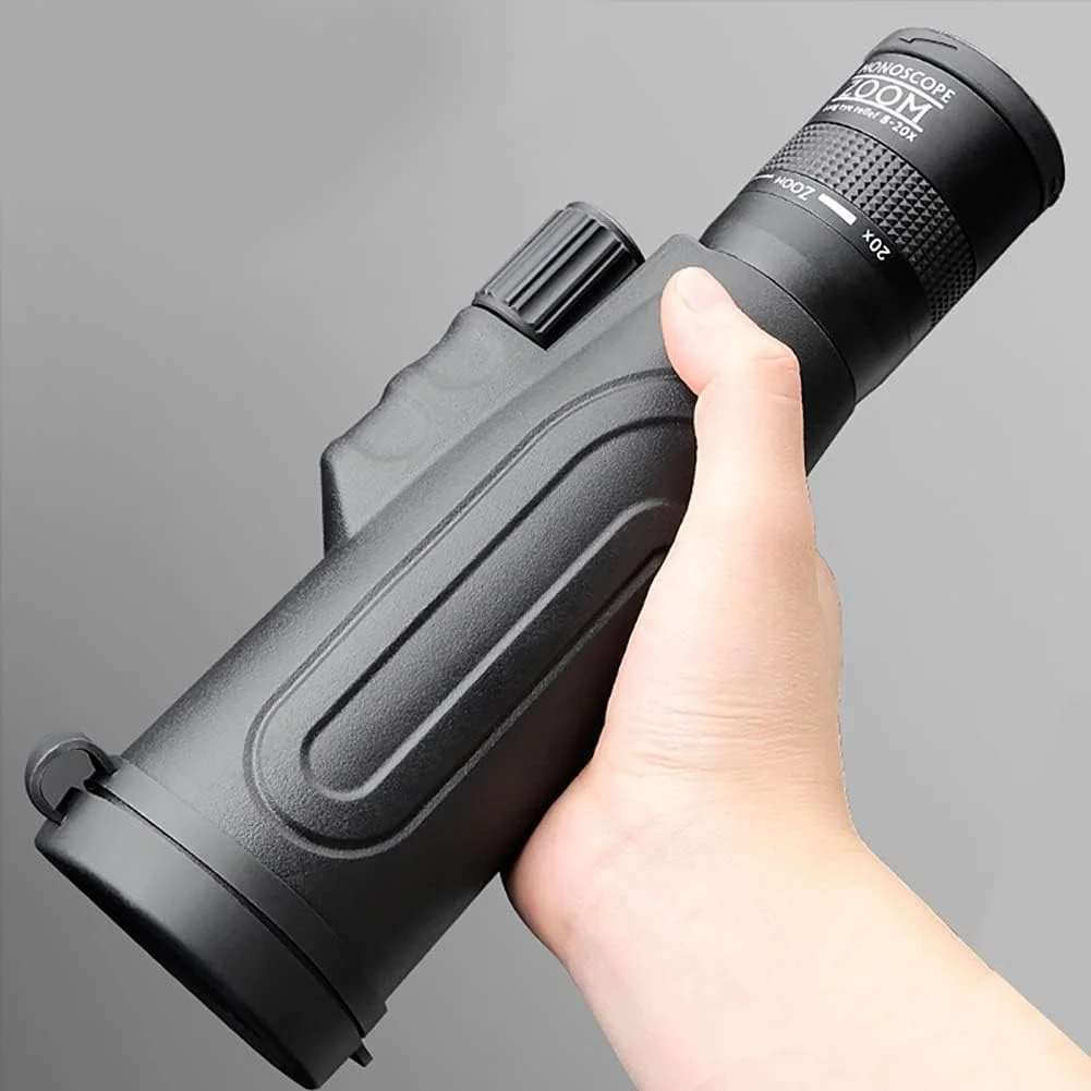 تک چشمی قدرتمند منشوری 8-20x50 HD با نگهدارنده تلفن هوشمند و سه پایه تلسکوپ با منشور بزرگ BAK-4 و تلسکوپ لنز FMC (رنگ: A) (B)