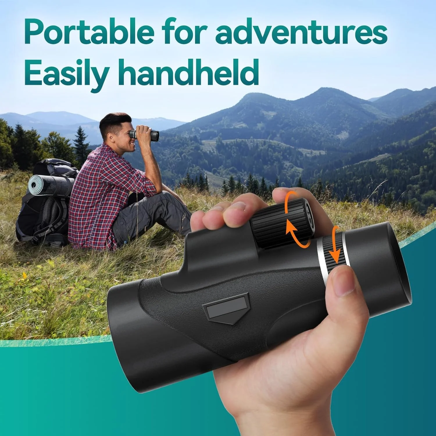 تک چشمی 15x50 HD برای بزرگسالان، قدرت بالا با آداپتور تلفن و سه پایه، تک چشمی جمع و جور با منشور BAK4 و لنز FMC، مناسب برای شکار، تماشای پرندگان، پیاده روی و مسافرت