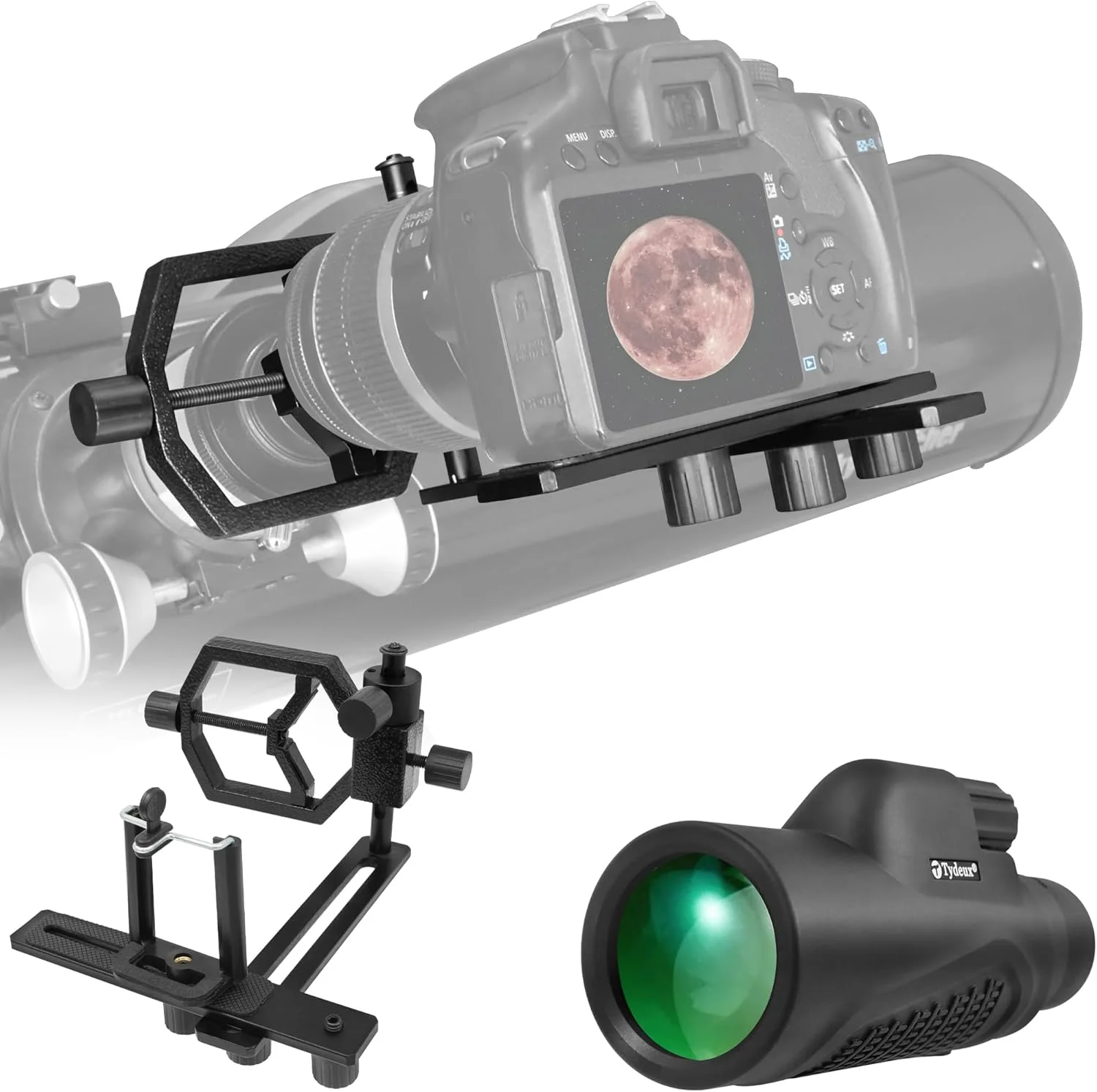 تلسکوپ تک چشمی 8x42 - همراه با آداپتور فلزی یونیورسال تلفن همراه دوربین تلسکوپ