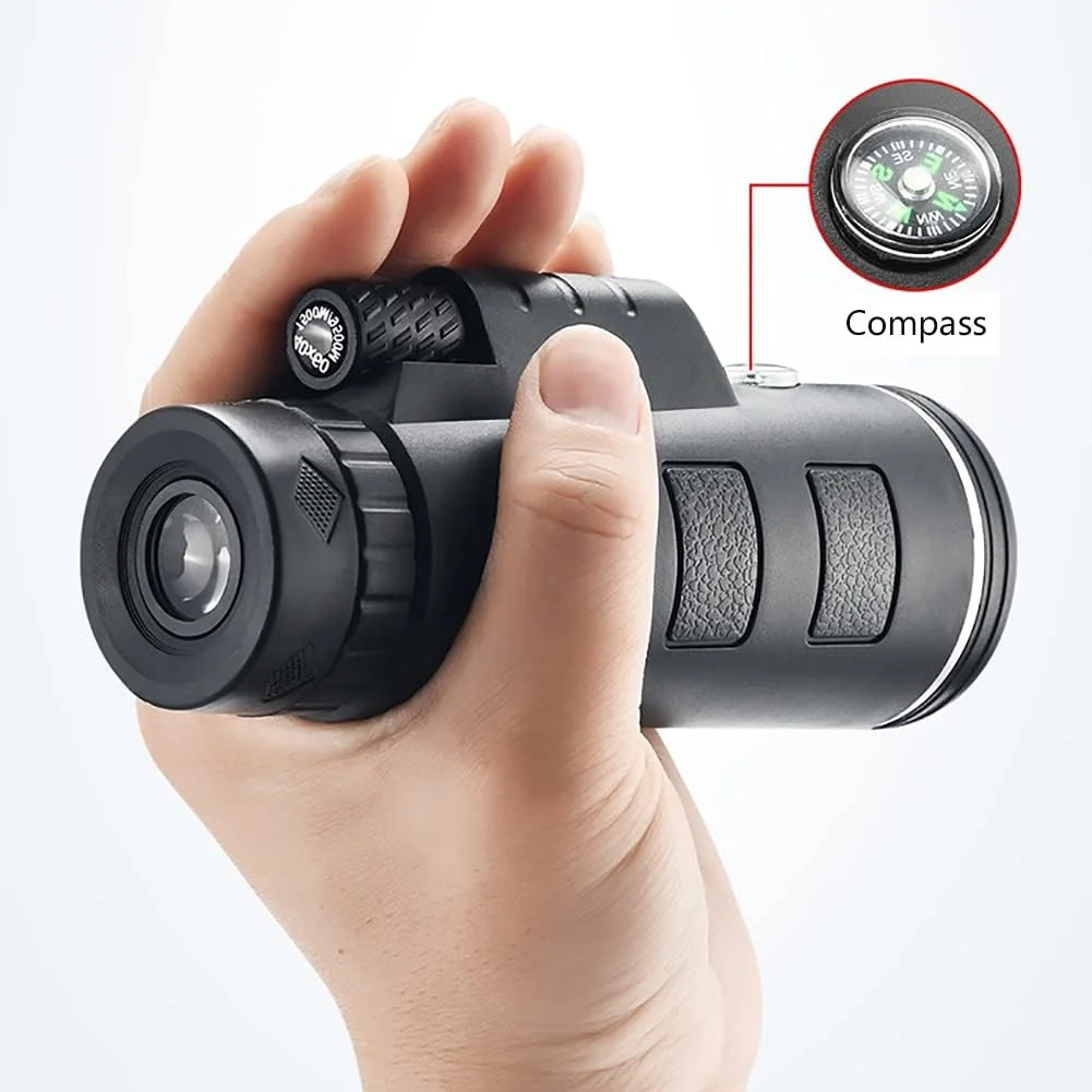 تک چشمی 10X40 با قدرت بالا به همراه هولدر موبایل و سه پایه ضدآب مناسب تماشای پرندگان و بزرگسالان