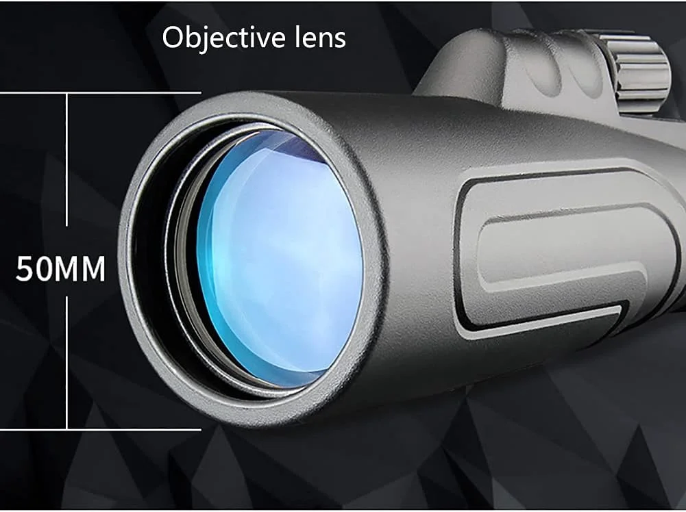 تک چشمی قدرتمند منشوری 8-20x50 HD با نگهدارنده تلفن هوشمند و سه پایه تلسکوپ با منشور بزرگ BAK-4 و تلسکوپ لنز FMC (رنگ: A) (B)