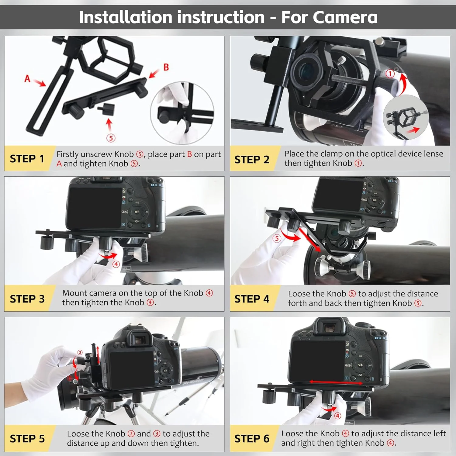 تلسکوپ تک چشمی 8x42 - همراه با آداپتور فلزی یونیورسال تلفن همراه دوربین تلسکوپ