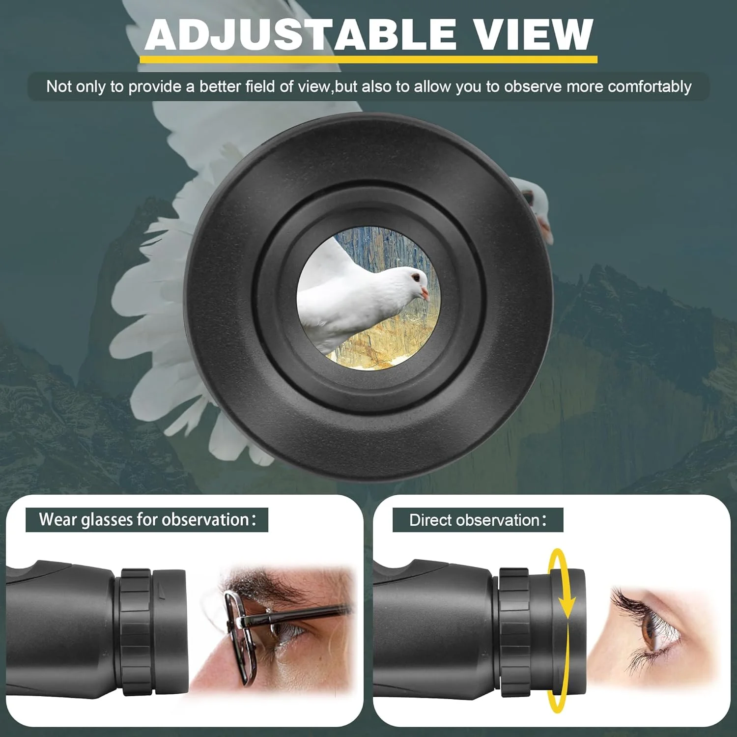 تلسکوپ تک چشمی کوچک و ضد آب - 10x25 با قدرت بالا - همراه با دستمال تمیز کننده، کیف و بند گردنی، مشکی تلسکوپ تک چشمی کوچک و ضد آب - 10x25 با قدرت بالا - همراه با دستمال تمیز کننده، کیف و بند گردنی، مشکی