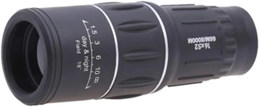 تلسکوپ تک چشمی دو کانونی 16 X 52 با زوم و لنزهای اپتیک پوشش داده شده، مناسب کمپینگ و فعالیت های فضای باز