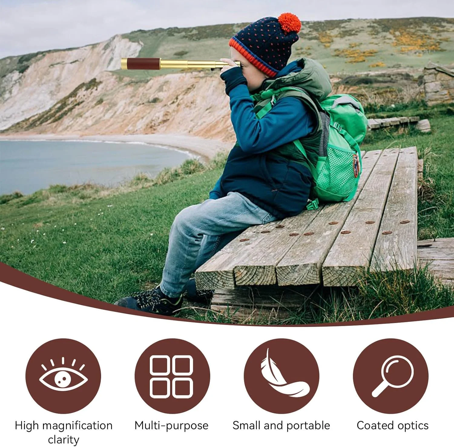 تلسکوپ دزدان دریایی، تلسکوپ تک چشمی زومدار 25 در 30، تلسکوپ قدیمی قابل حمل و تاشو دستی برنجی برای تماشای پرندگان تلسکوپ دزدان دریایی، تلسکوپ تک چشمی زومدار 25 در 30، تلسکوپ قدیمی قابل حمل و تاشو دستی برنجی برای تماشای پرندگان