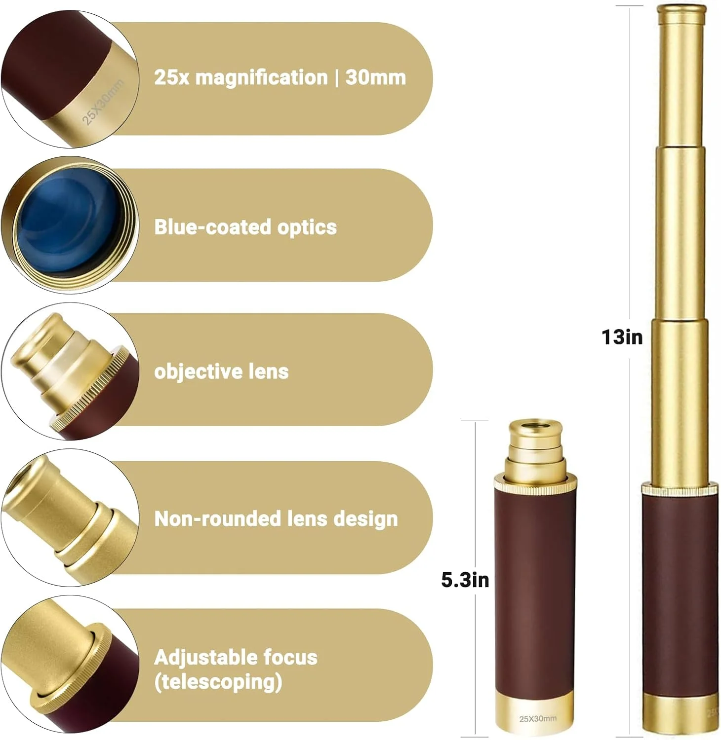 تلسکوپ دزدان دریایی رترو با قابلیت بزرگنمایی به همراه نقشه گنج 25x30، تک چشمی قابل حمل و تاشو، مناسب کودکان و تجهیزات بقا تلسکوپ دزدان دریایی رترو با قابلیت بزرگنمایی به همراه نقشه گنج 25x30، تک چشمی قابل حمل و تاشو، مناسب کودکان و تجهیزات بقا