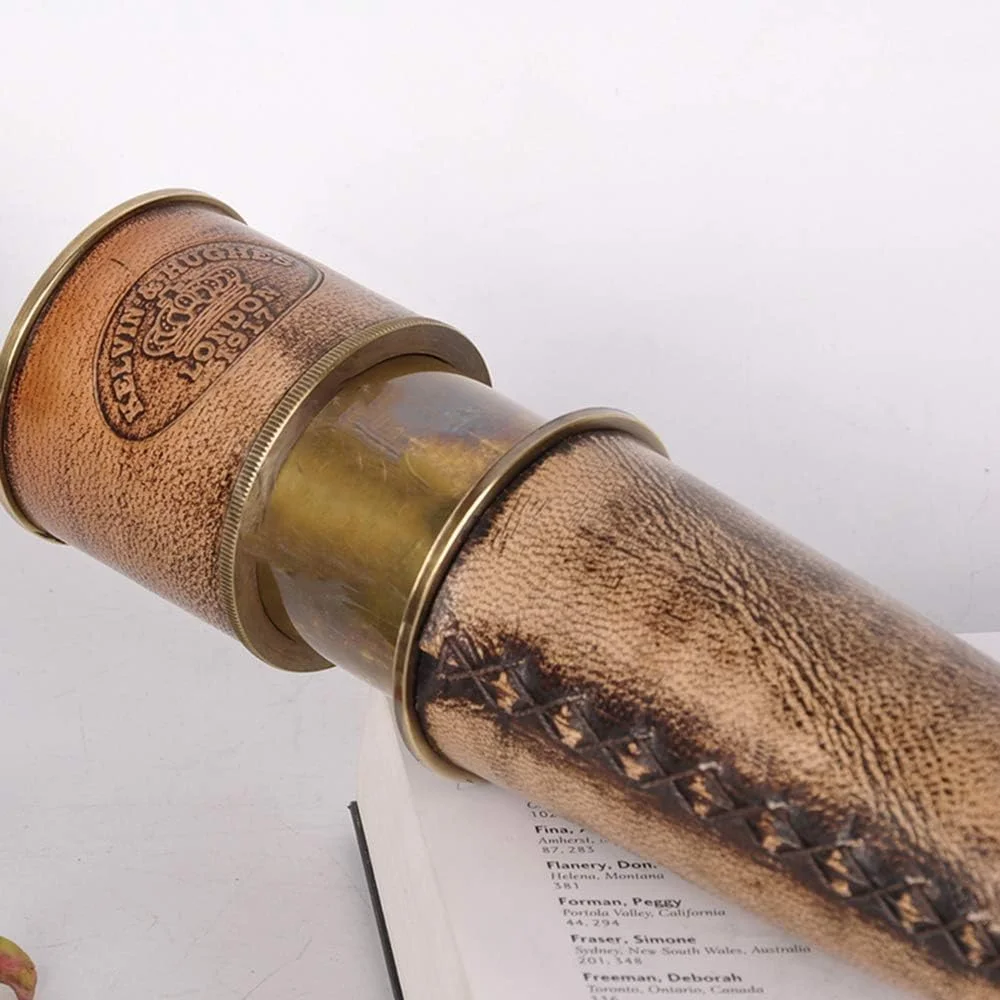 تلسکوپ تک چشمی تزئینی رترو اروپایی، تزئینات مسی خالص عتیقه، تک چشمی برای هدایای سطح بالا، دکوراسیون اتاق مدل مطالعه خانگی، دوربین دوچشمی