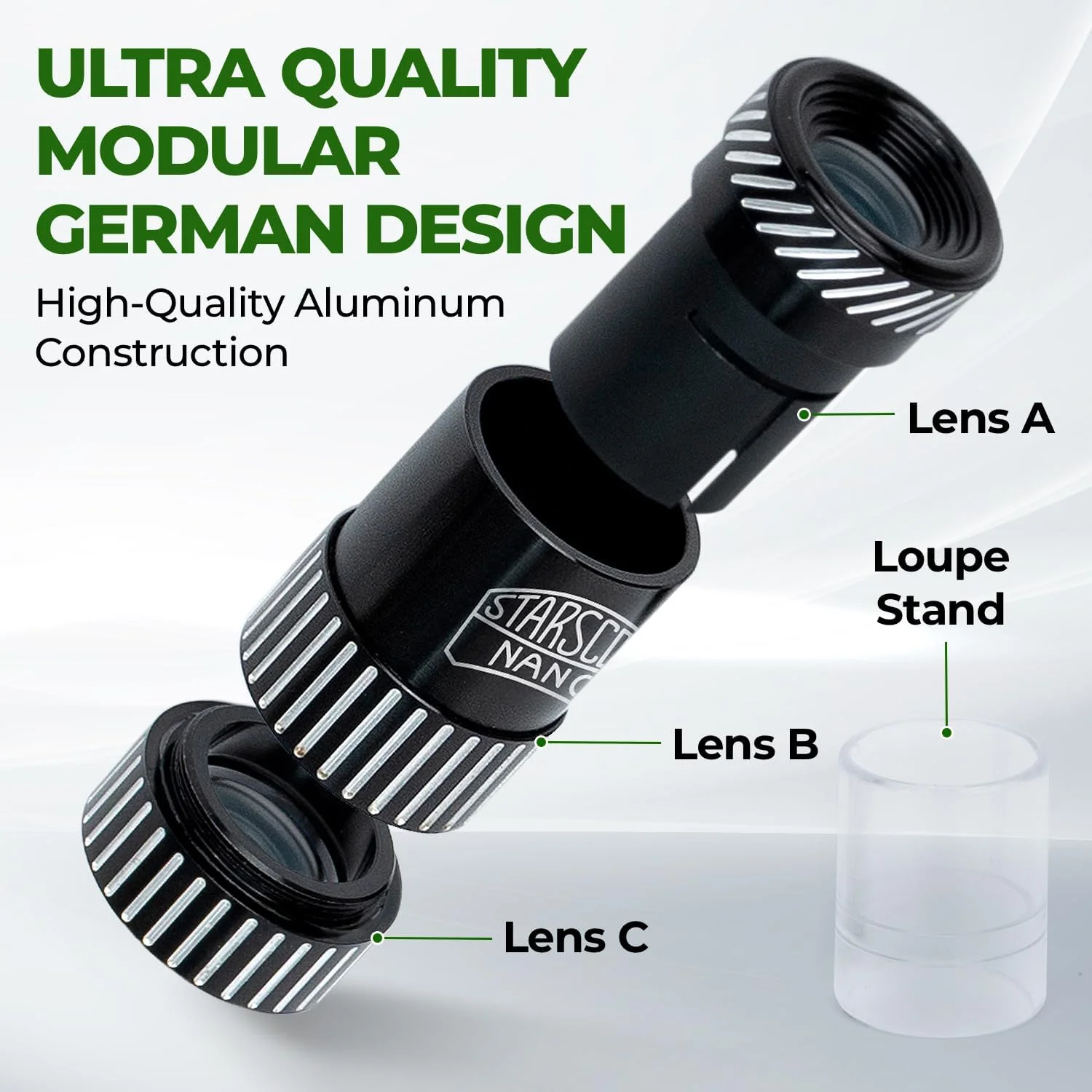 تلسکوپ تک چشمی نانو استارسکوپ - میکروسکوپ جیبی 3 در 1، ذره بین، لنز تله فوتو مینی برای آیفون و اندروید | بزرگنمایی با قدرت بالا، لنزهای قابل اتصال به دوربین تلفن همراه