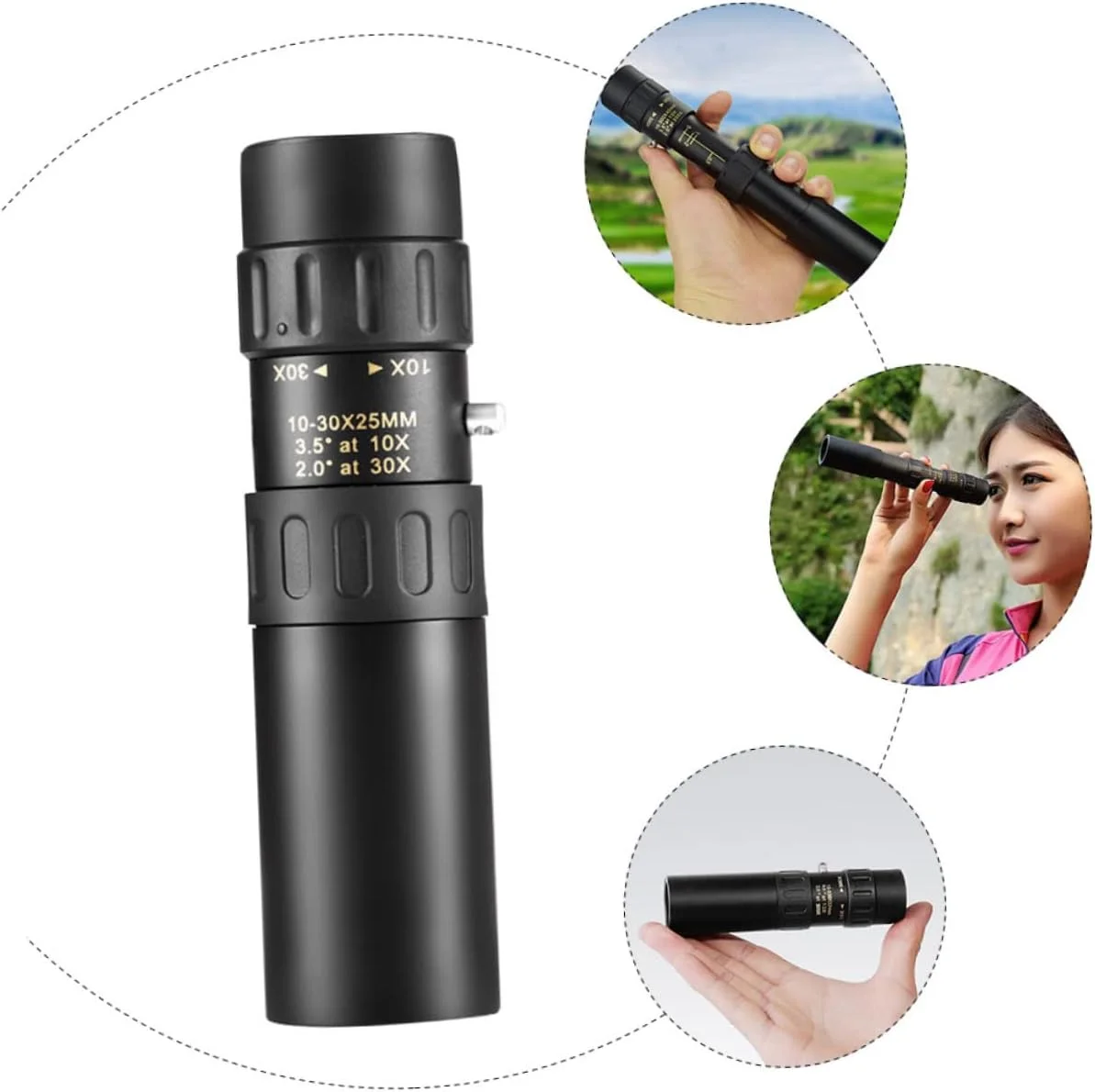 تلسکوپ دستی STOBOK، تک چشمی قابل حمل و جمع و جور با وضوح بالا برای استفاده در فضای باز، تلسکوپ تک لوله ای مستحکم