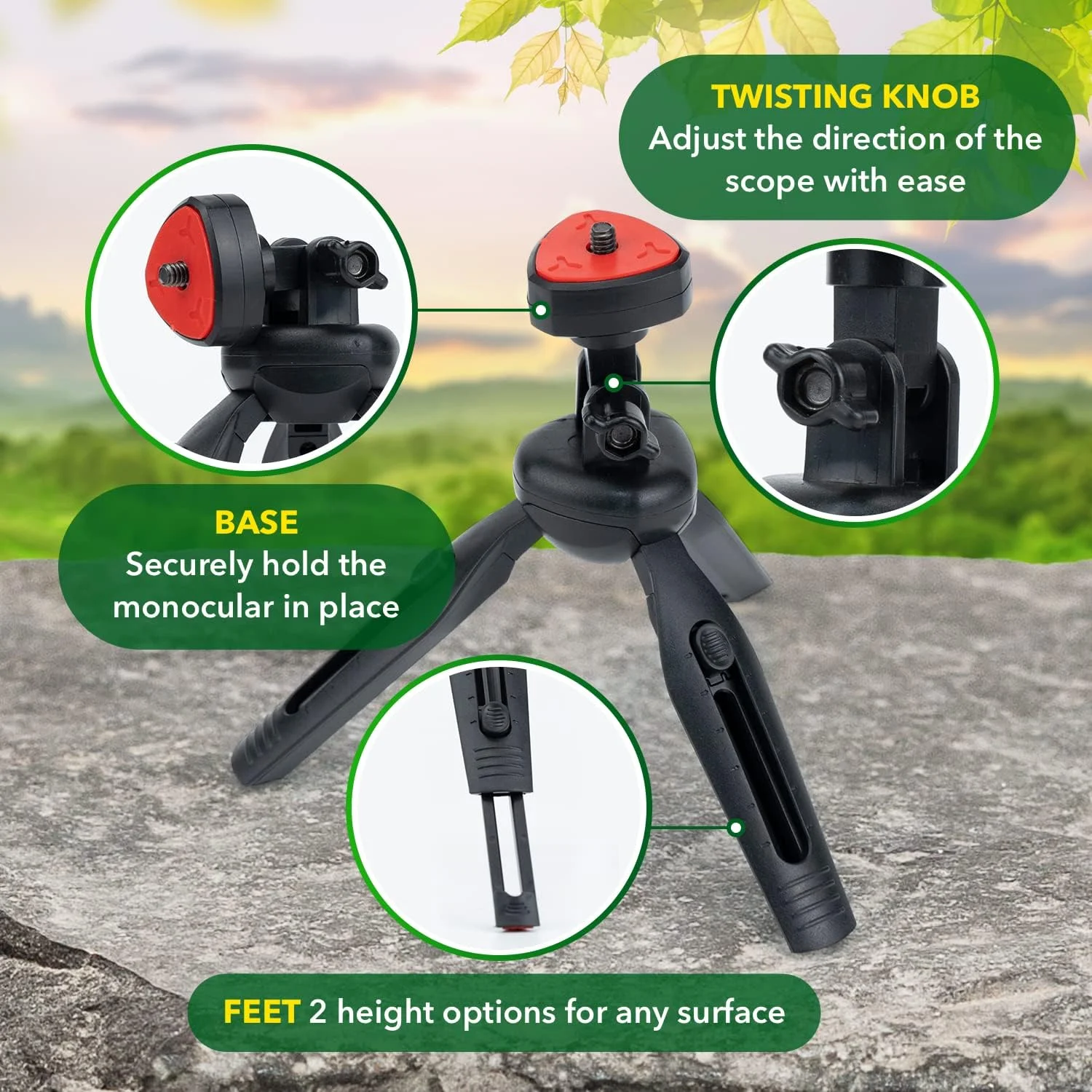 تلسکوپ تک چشمی استارسکوپ به همراه پایه تلفن همراه - تک چشمی 10x42 قدرتمند برای بزرگسالان به همراه آداپتور تلفن | مناسب برای تماشای پرندگان، شکار، پیاده روی | لنز BAK4 Prism FMC، ضد آب