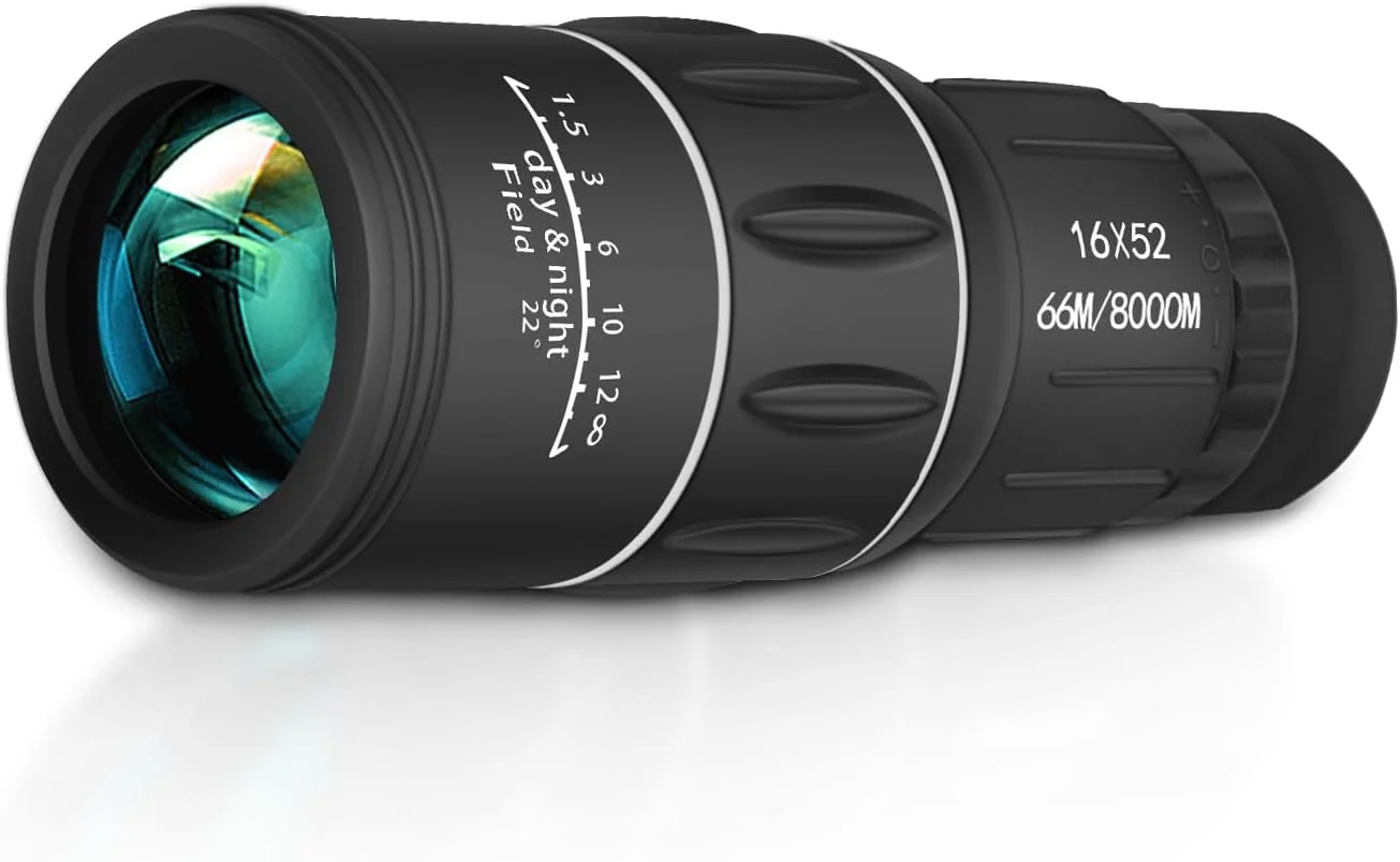 تلسکوپ تک چشمی SkyGenius 16X52 با قدرت بالا برای بزرگسالان با منشور BAK4 و لنز FMC برای فضای باز، تماشای پرندگان، شکار، پیاده روی، کمپینگ، مسافرت