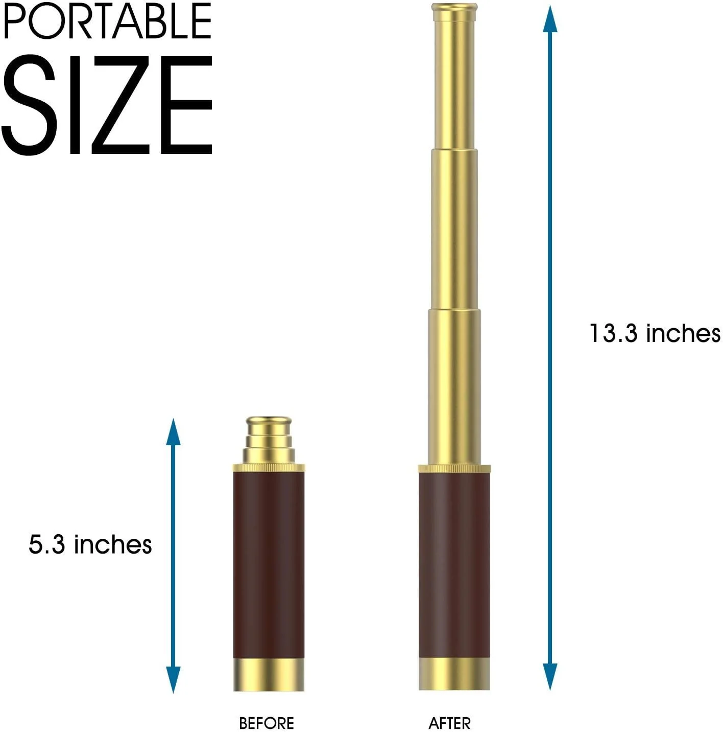 تلسکوپ تک چشمی دزدان دریایی، بزرگنمایی 25x30، تاشو، برنجی، ضد آب، مناسب تماشای پرندگان، شکار، پیاده روی و مسافرت