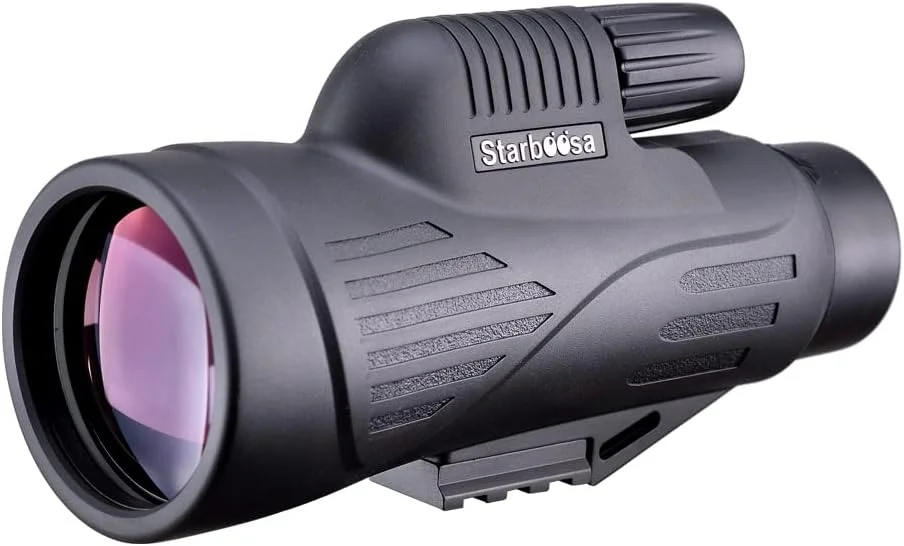 تلسکوپ تک چشمی 12x50 با کیفیت بالا به همراه نگهدارنده تلفن هوشمند - ضد آب با منشور BAK4 بادوام و شفاف برای تماشای پرندگان، حیات وحش، شکار، کمپینگ و پیاده روی