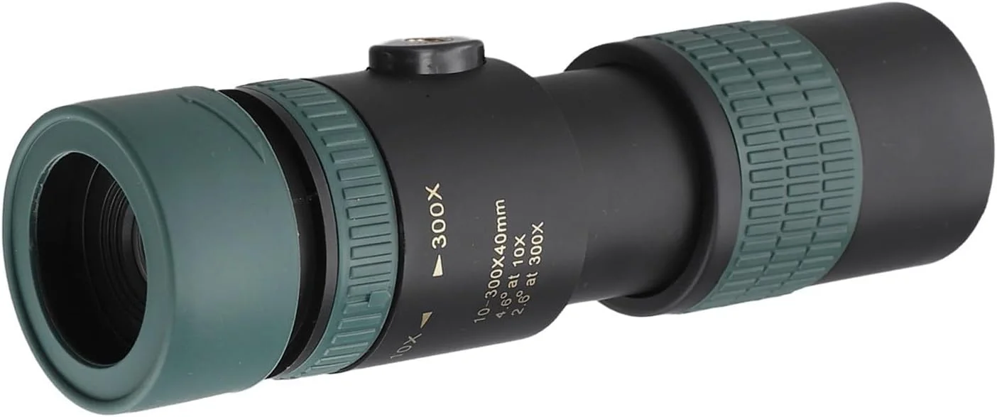 تلسکوپ مونوکولار زوم 10-300X HD با قابلیت دید در نور کم، طراحی دستی جمع شونده برای کمپینگ، پیاده روی، مشاهده حیات وحش، سازگار با عکاسی با تلفن هوشمند (فقط مونوکولار)