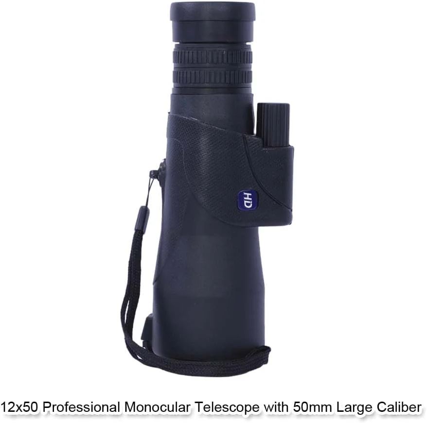 تلسکوپ تک چشمی حرفه ای 12x50 با کالیبر بزرگ 50 میلی متری، زوم متغیر 10-30 برابر، برد دید طولانی 131m-1000m، با منشور BAK4 و فناوری لنز FMC برای تماشای پرندگان، شکار، پیاده روی، کمپینگ