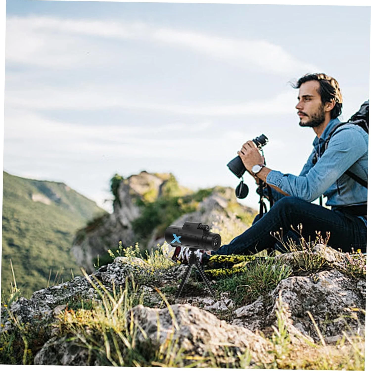 تلسکوپ تک چشمی پرقدرت NUOBESTY، مناسب برای تماشای پرندگان و فعالیت های خارج از منزل، سبک و قابل حمل، به همراه آداپتور تلفن هوشمند و سه پایه برای کمپینگ و پیاده روی، یک ست تلسکوپ تک چشمی پرقدرت NUOBESTY، مناسب برای تماشای پرندگان و فعالیت های خارج از منزل، سبک و قابل حمل، به همراه آداپتور تلفن هوشمند و سه پایه برای کمپینگ و پیاده روی، یک ست