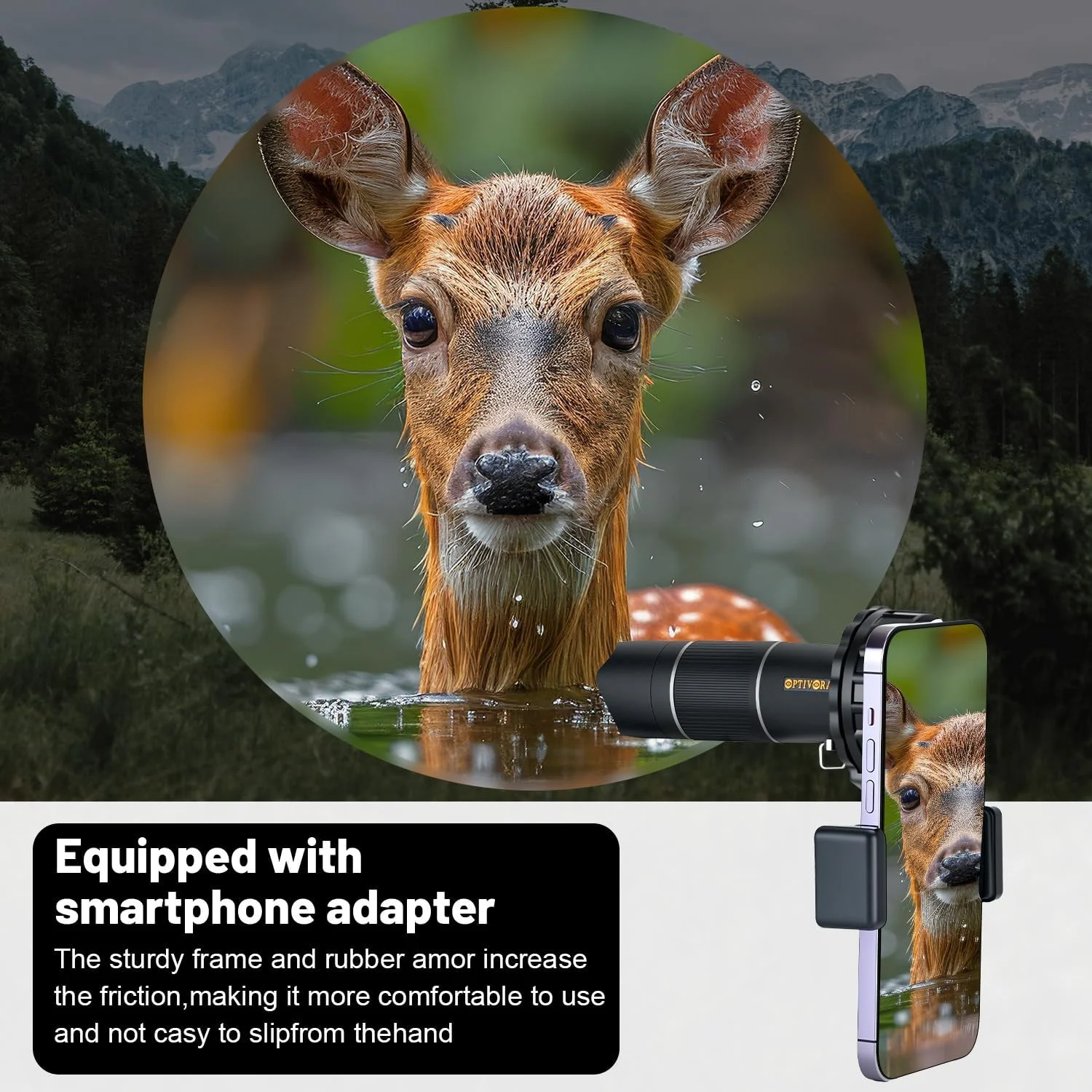 تلسکوپ مینی 15×32 برای بزرگسالان، اندازه جمع و جور، ایده آل برای استفاده به عنوان یک تک چشمی کوچک برای تماشای پرندگان، تلسکوپ جیبی برای بزرگسالان برای استفاده در فعالیت های فضای باز، همراه با آداپتور تلفن هوشمند