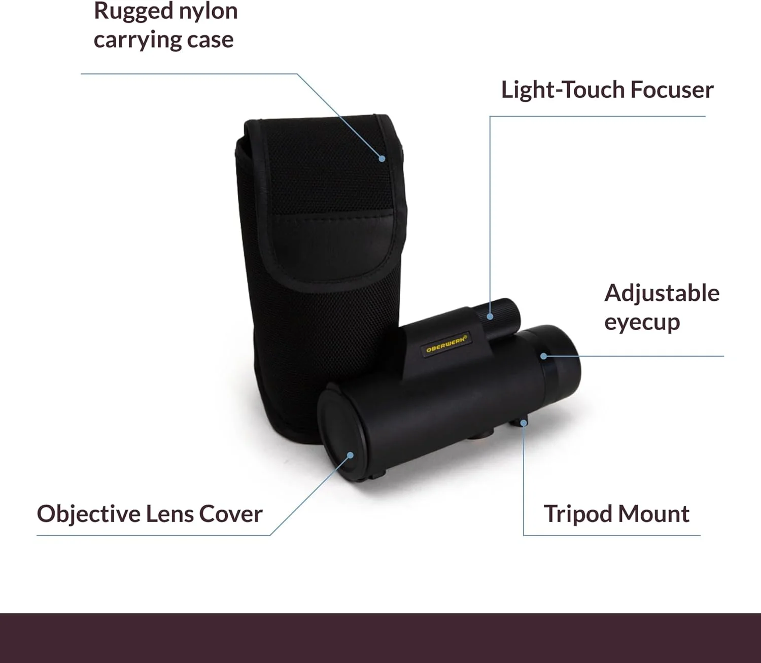 تک چشمی Oberwerk 8x32 Sport HD II - ابزار حرفه ای برای کودکان، تماشای پرندگان، ضد آب با فوکوس آسان