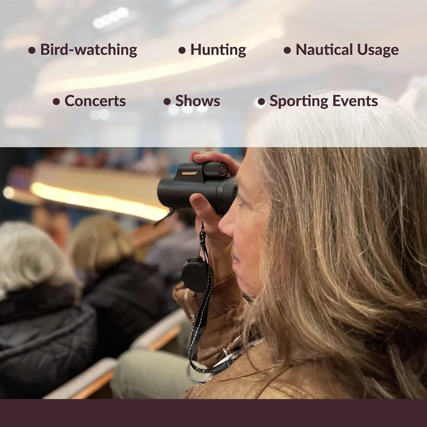 تک چشمی Oberwerk 8x32 Sport HD II - ابزار حرفه ای برای کودکان، تماشای پرندگان، ضد آب با فوکوس آسان