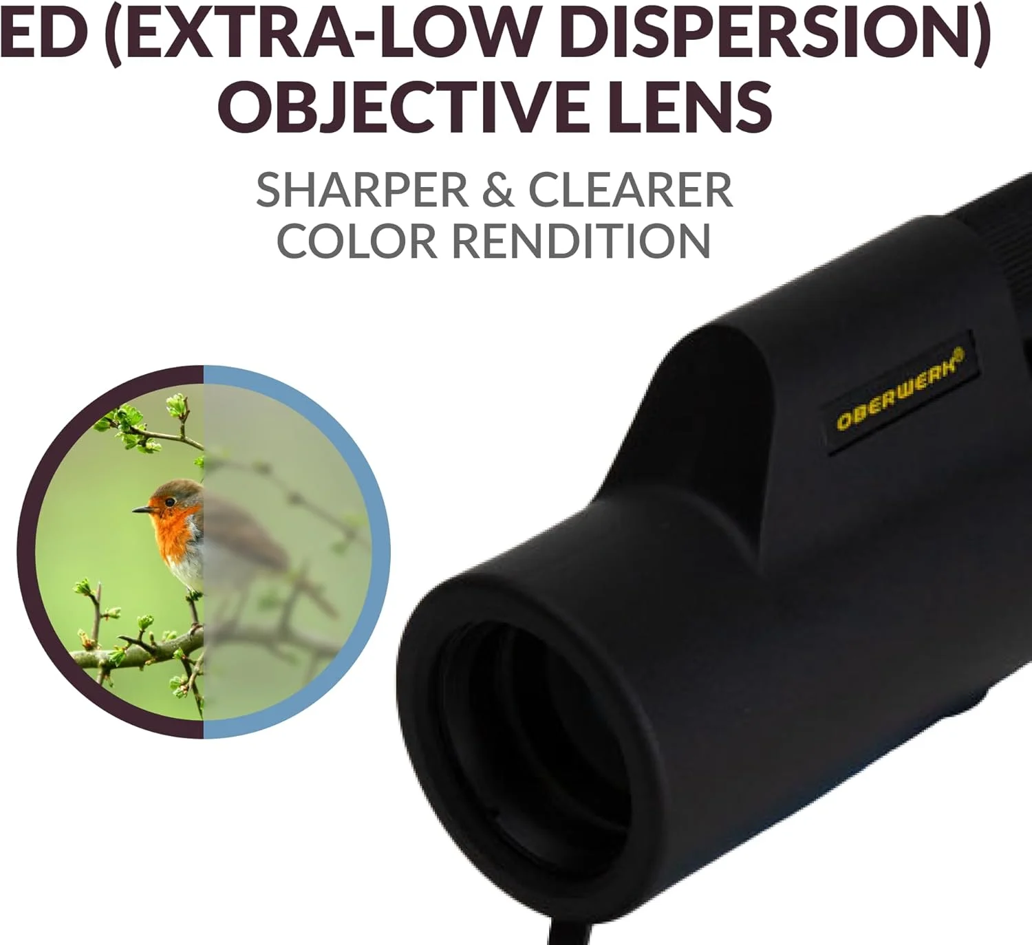 تک چشمی Oberwerk 8x32 Sport HD II - ابزار حرفه ای برای کودکان، تماشای پرندگان، ضد آب با فوکوس آسان