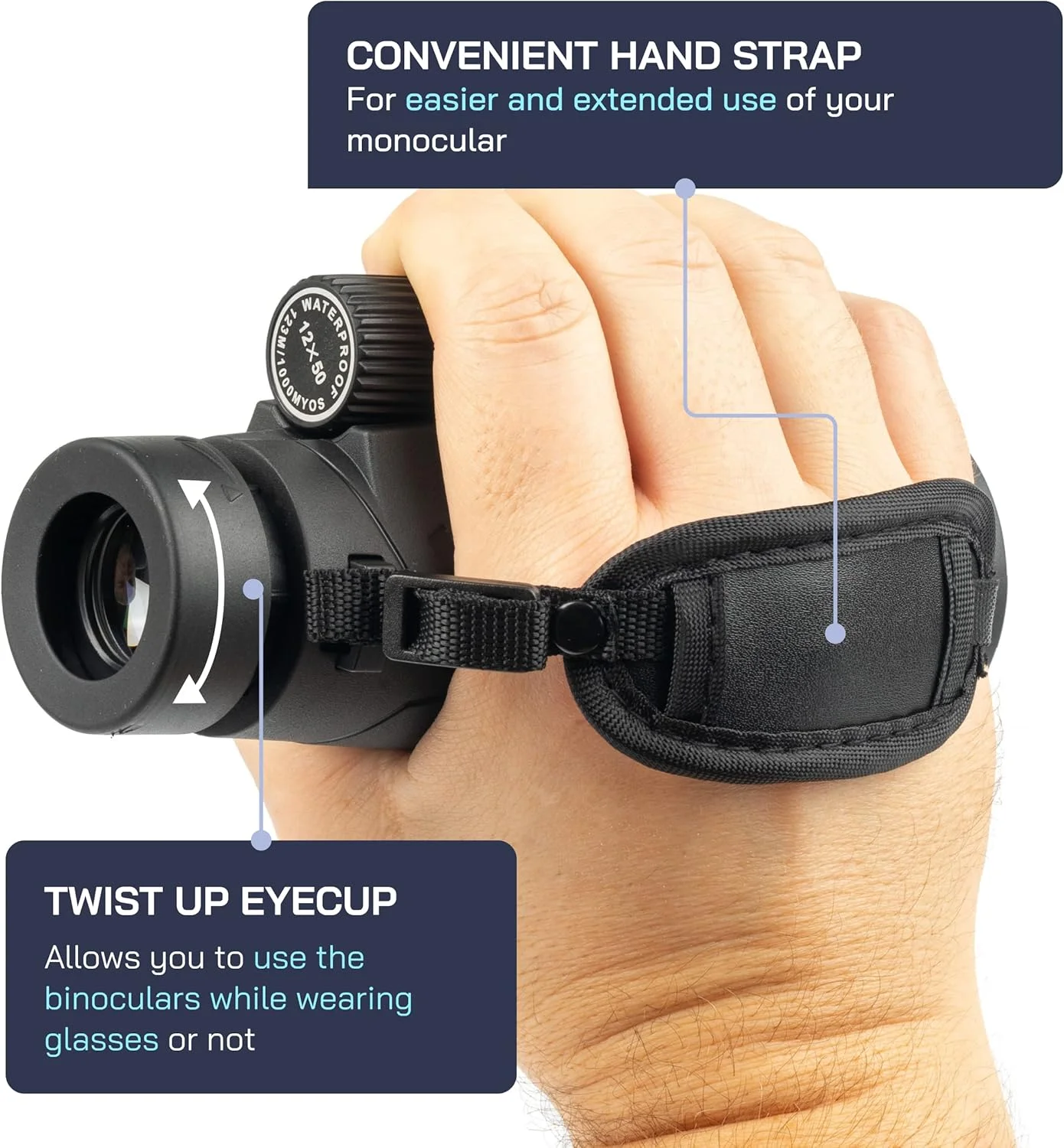 تلسکوپ تک چشمی 12x50 Omano Smithsonian با آداپتور تلفن هوشمند - تک چشمی برای بزرگسالان - تلسکوپ قدرتمند - تک چشمی ایده آل برای تماشای پرندگان و علاقه مندان به طبیعت - تلسکوپ تک چشمی HD