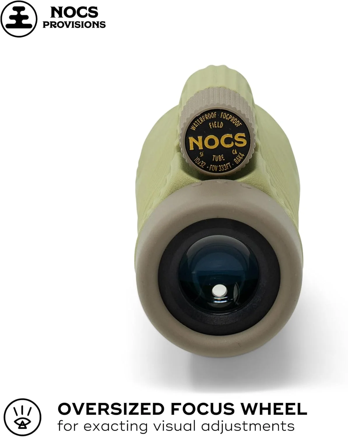 تک چشمی ضد آب Nocs Provisions Field Tube 10x32، تلسکوپ با بزرگنمایی 10 برابر، منشور Bak4، میدان دید گسترده برای تماشای پرندگان، کوله گردی و تماشای حیات وحش - سبز پندروسا