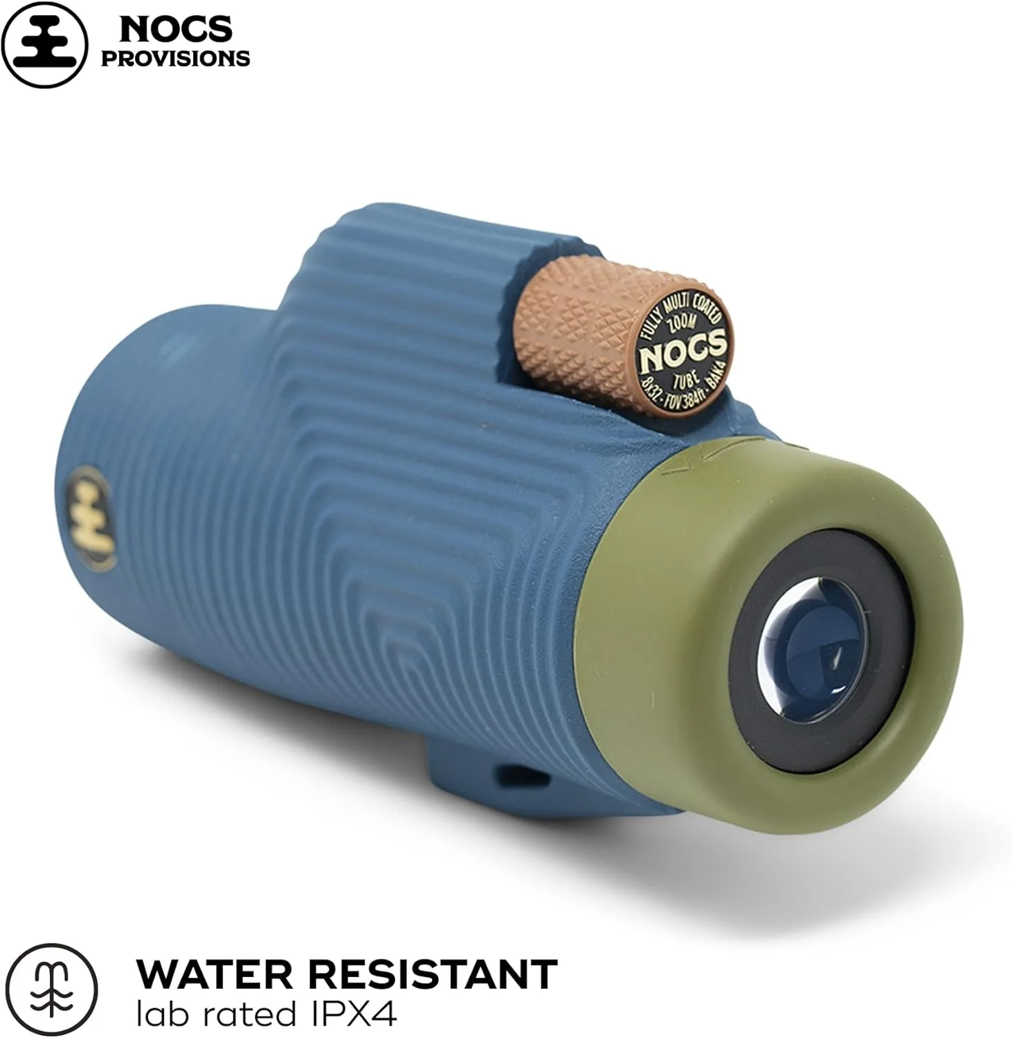 تک چشمی Nocs Provisions Zoom Tube 8x32، تلسکوپ با بزرگنمایی 8 برابر، منشور Bak4، میدان دید گسترده برای تماشای پرندگان، کوله گردی و تماشای حیات وحش - آبی نیلی II