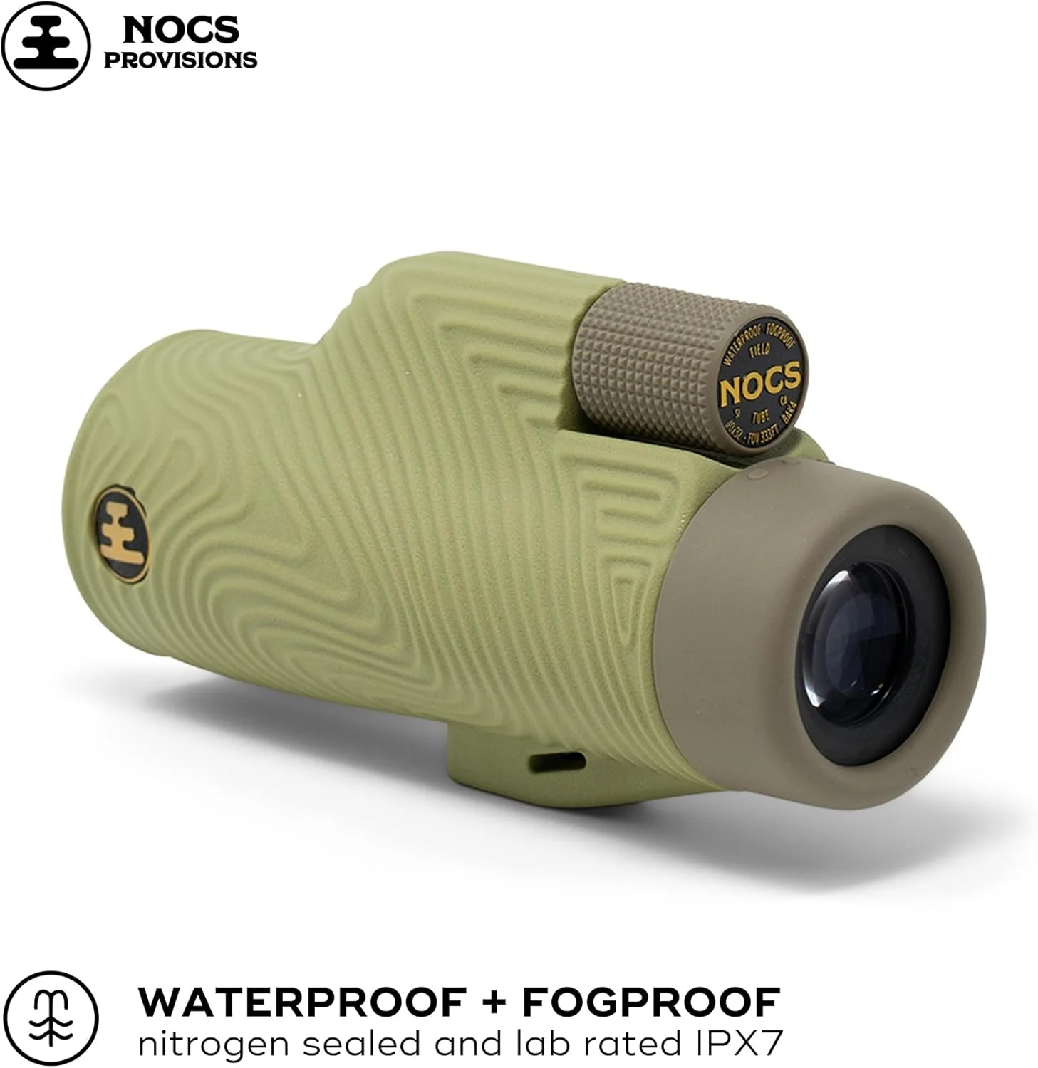 تک چشمی ضد آب Nocs Provisions Field Tube 10x32، تلسکوپ با بزرگنمایی 10 برابر، منشور Bak4، میدان دید گسترده برای تماشای پرندگان، کوله گردی و تماشای حیات وحش - سبز پندروسا