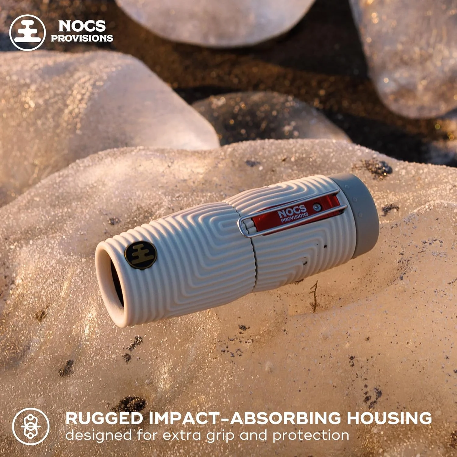 تک چشمی ضدآب Nocs Provisions Zero Tube 10x25 ED Glass – مقاوم، ضد ضربه و ضد مه برای بزرگسالان و کودکان، مناسب برای تماشای پرندگان، شکار و مسافرت - خاکستری استخوانی